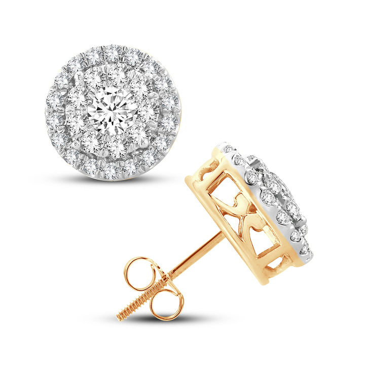 Luminous 14k Yellow Gold Lab-Grown Diamond Stud Earrings