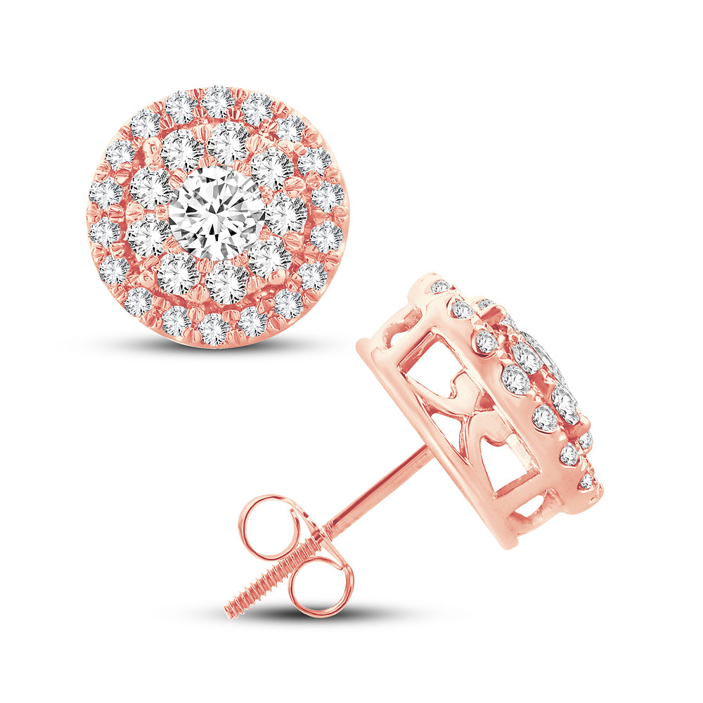 14k Rose Gold Lab Diamond Stud Earrings - Ethical Sparkle
