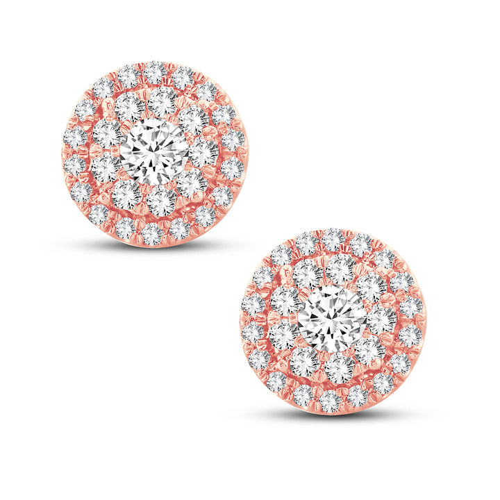 14k Rose Gold Lab Diamond Stud Earrings - Ethical Sparkle