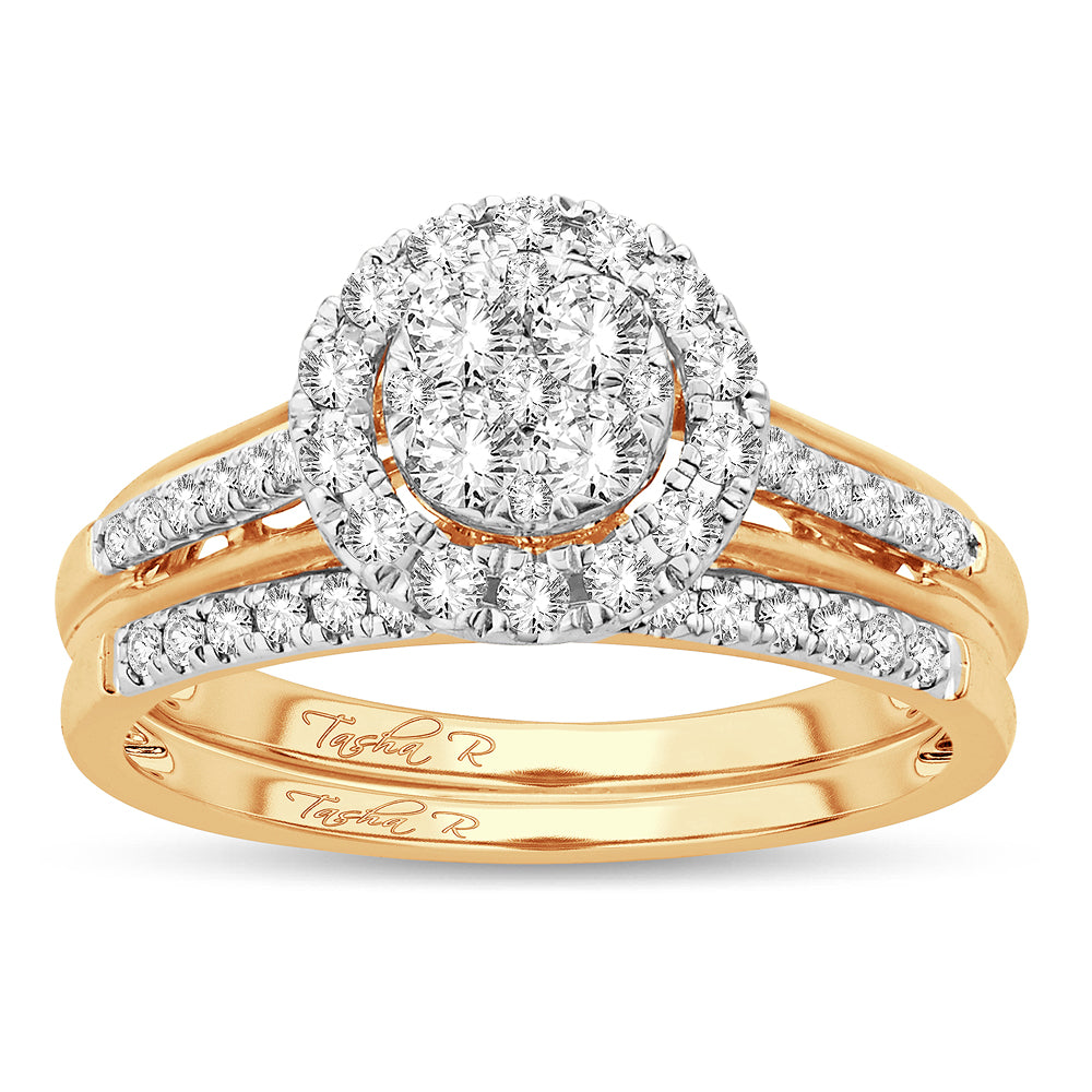 14k Yellow Gold Lab-Grown Diamond Bridal Ring Brilliance