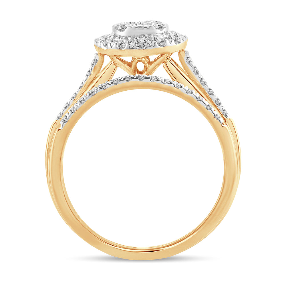 14k Yellow Gold Lab-Grown Diamond Bridal Ring Brilliance