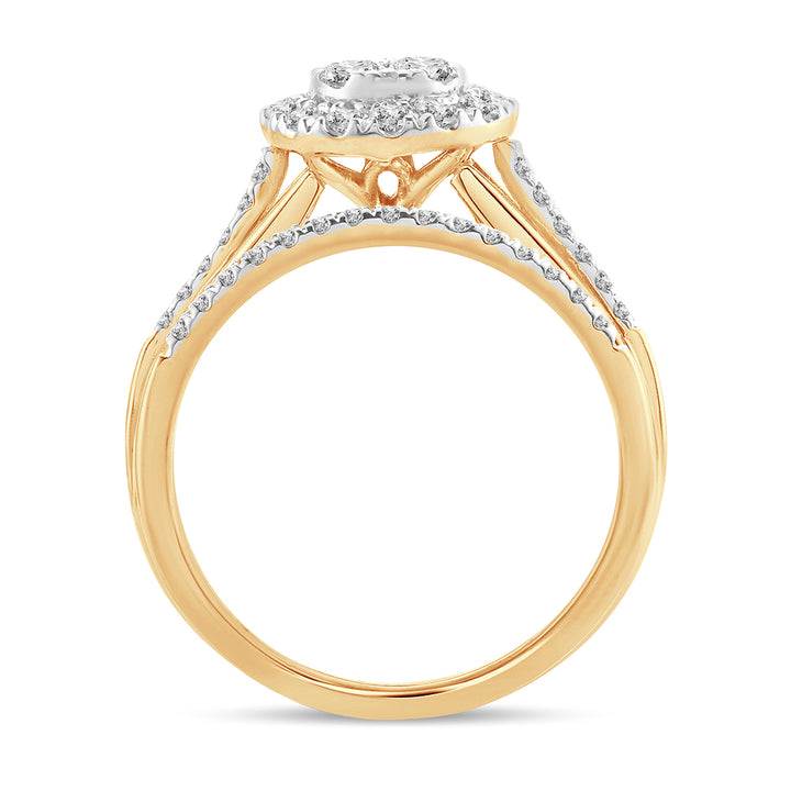 14k Yellow Gold Lab-Grown Diamond Bridal Ring Brilliance