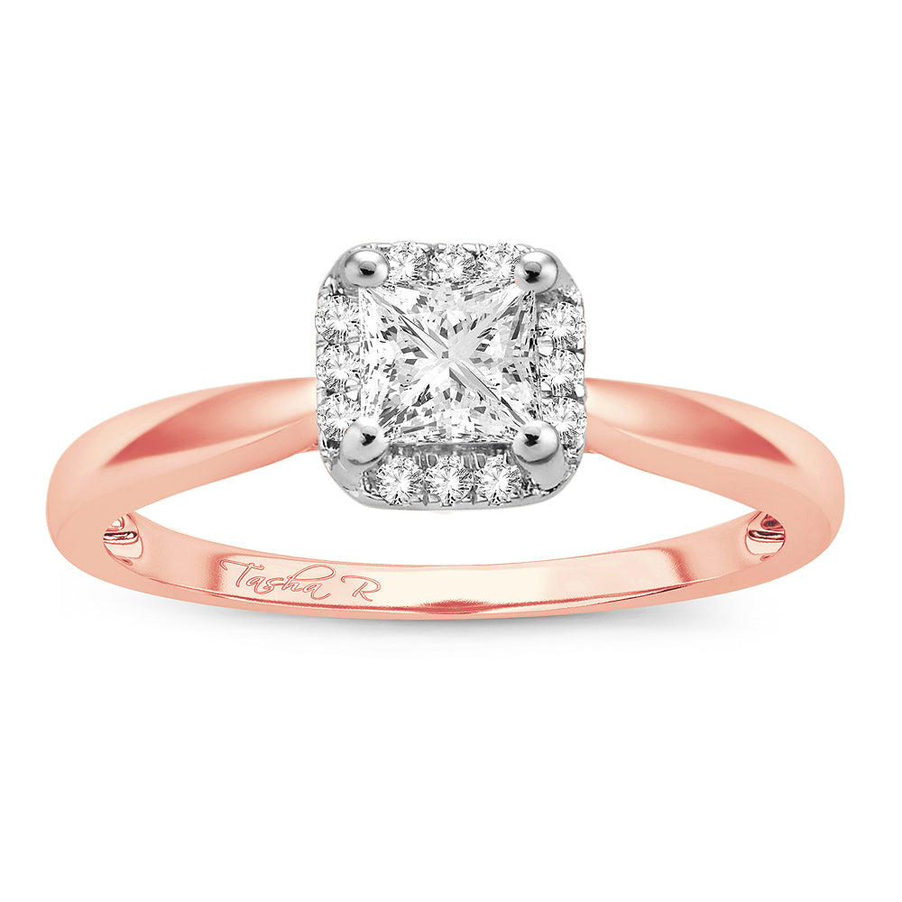 Romantic 14k Rose Gold Lab Diamond Engagement Ring (0.50ct)