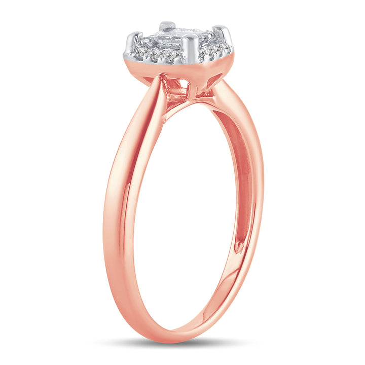 Romantic 14k Rose Gold Lab Diamond Engagement Ring (0.50ct)