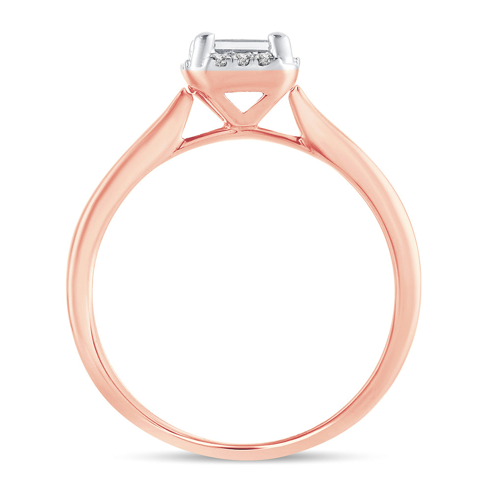 Romantic 14k Rose Gold Lab Diamond Engagement Ring (0.50ct)