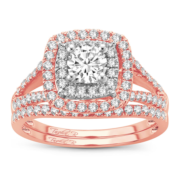 Romantic 14k Rose Gold Lab Diamond Engagement Ring - 1.11 Ct