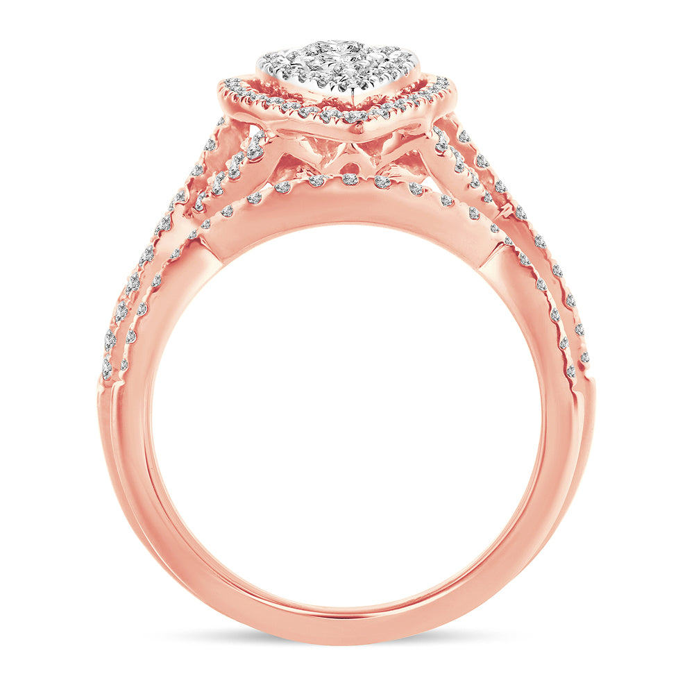 Romantic 14k Rose Gold Lab Diamond Engagement Ring (1.00CT)