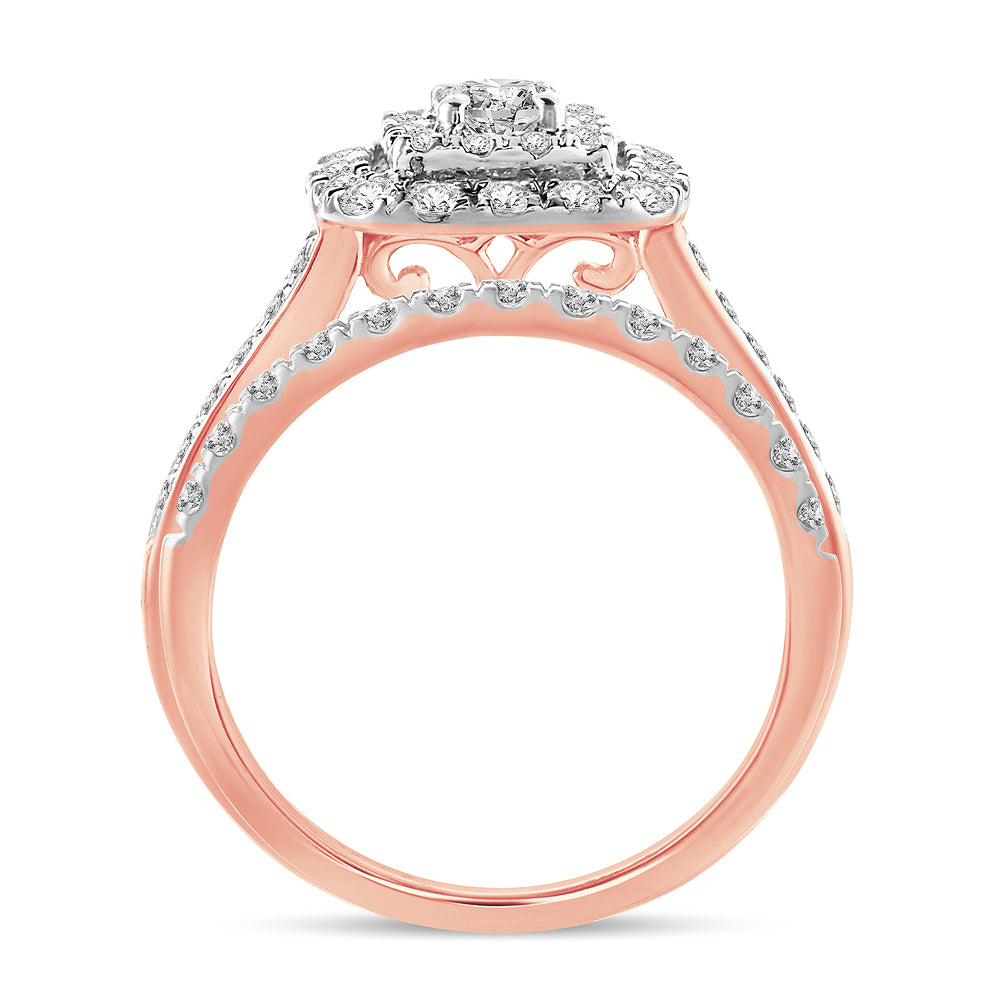 Timeless 14k Rose Gold 1CT Lab Diamond Engagement Ring