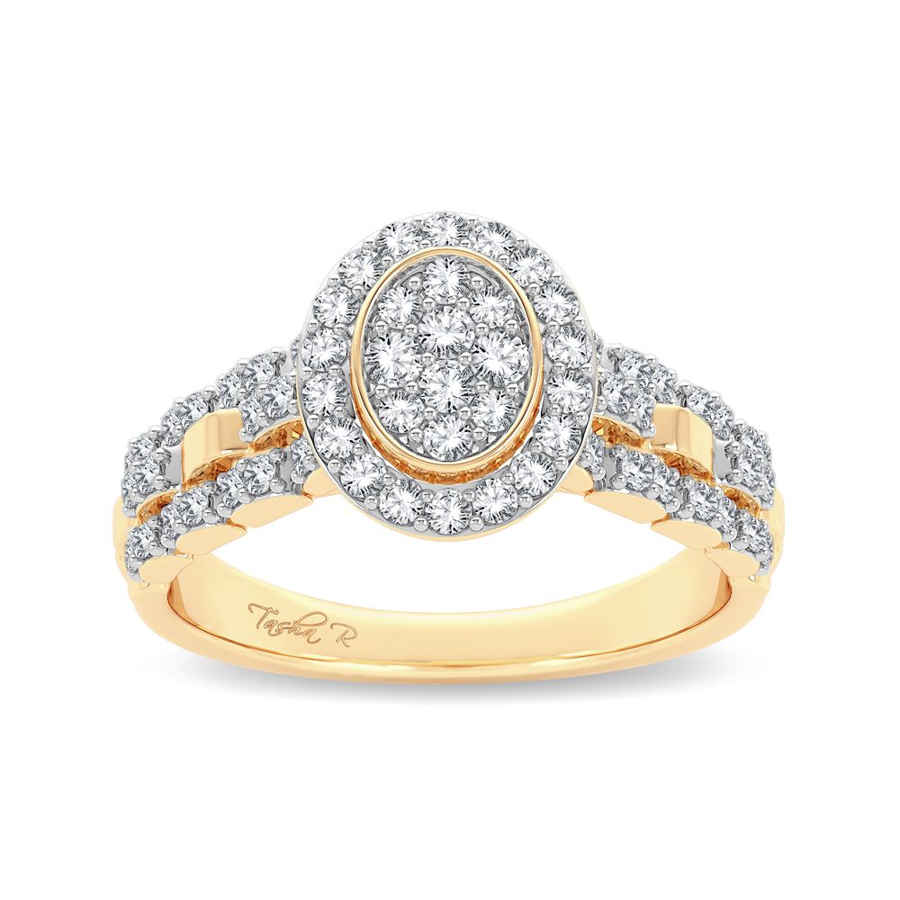 Chic 14K Yellow Gold 0.50ct Lab Diamond Womens Fashion Ring