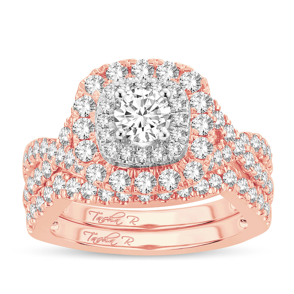 14K Rose Gold 2.00CT Diamond Bridal Ring