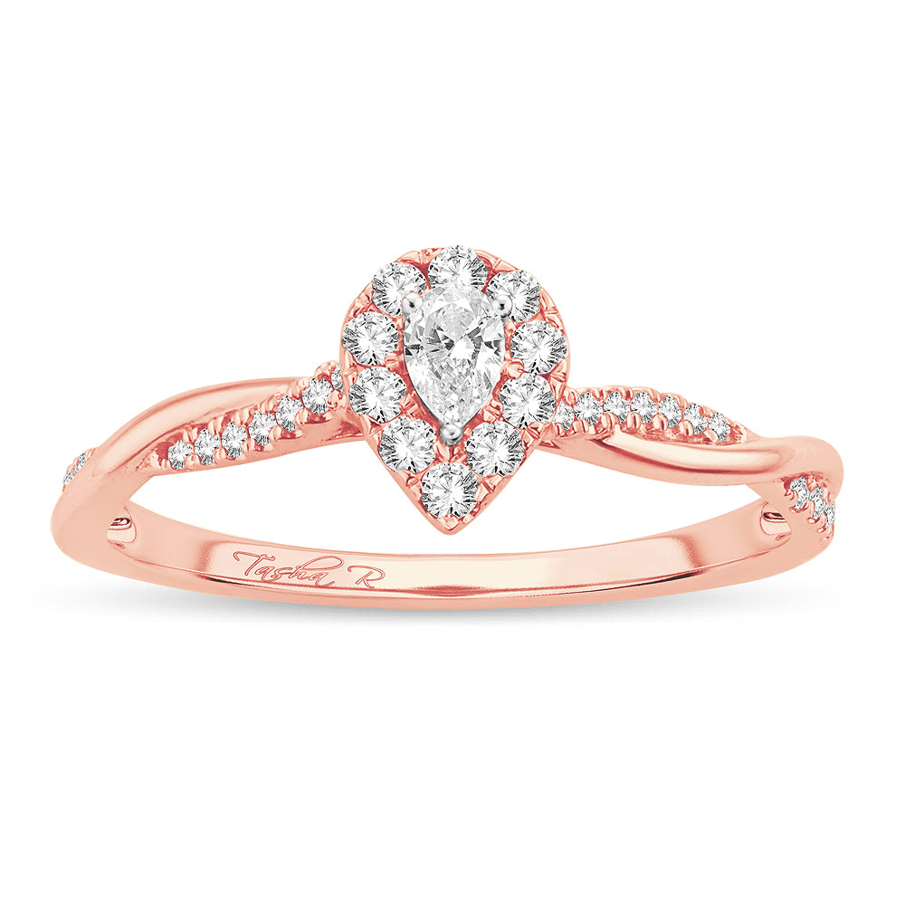 Romantic 14k Rose Gold Lab Diamond Engagement Ring (0.51CT)