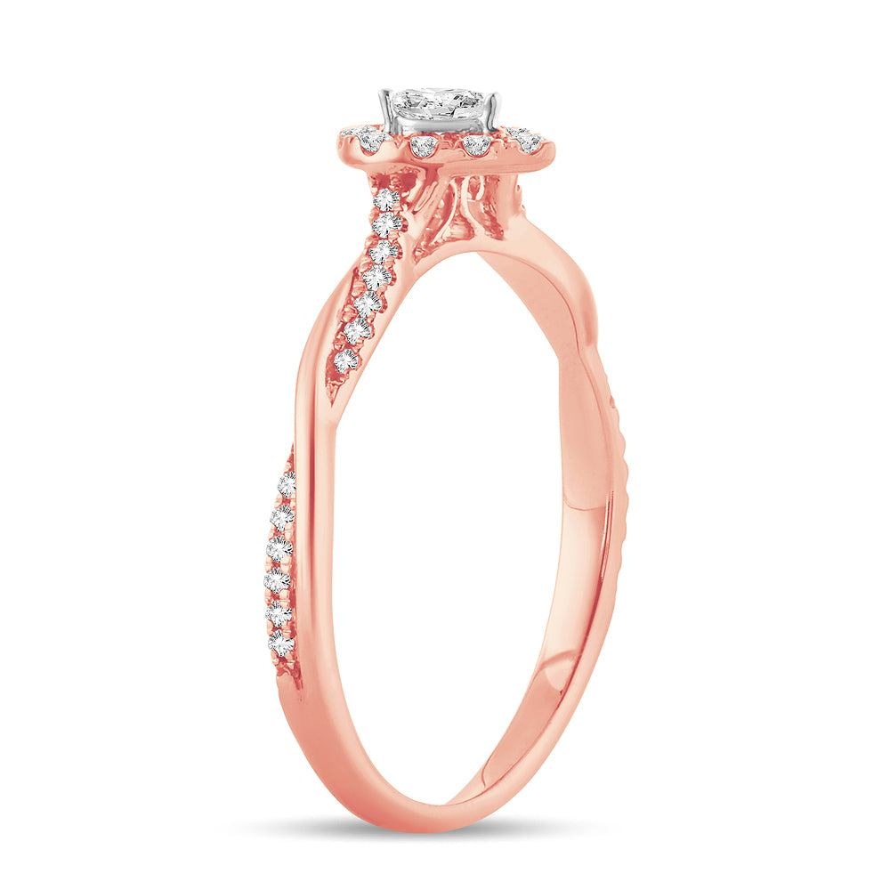 Romantic 14k Rose Gold Lab Diamond Engagement Ring (0.51CT)