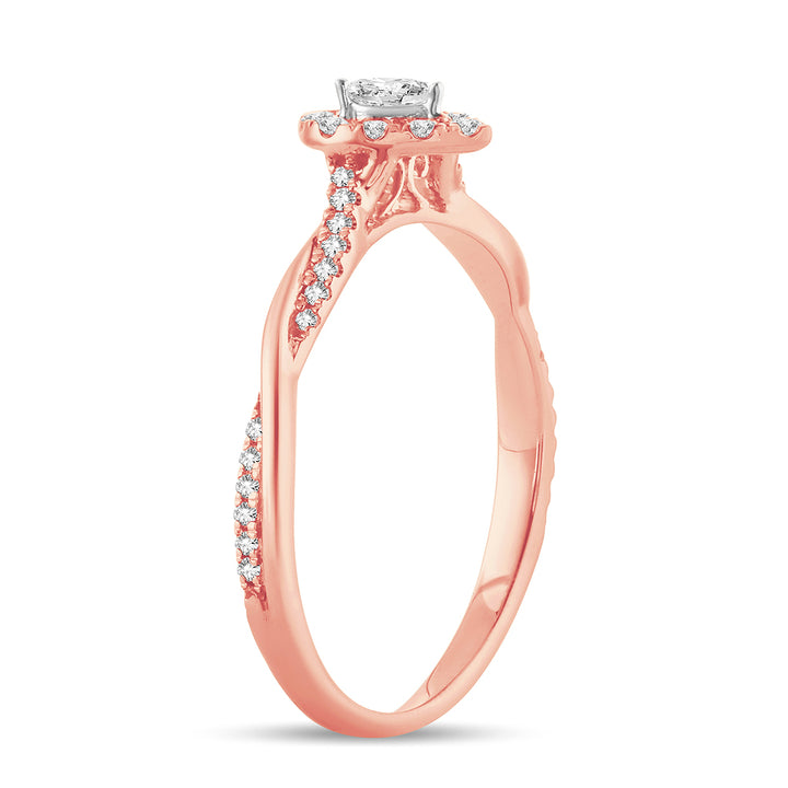 Romantic 14k Rose Gold Lab Diamond Engagement Ring (0.51CT)