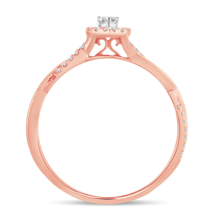 Romantic 14k Rose Gold Lab Diamond Engagement Ring (0.51CT)