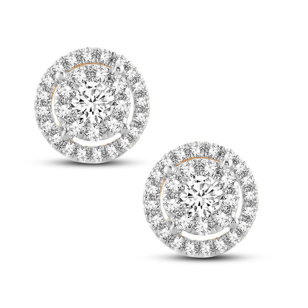 14K Yellow Gold Lab Diamond Stud Earrings - 1.50CT Shine