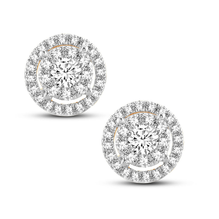 14K Yellow Gold Lab Diamond Stud Earrings - 1.50CT Shine