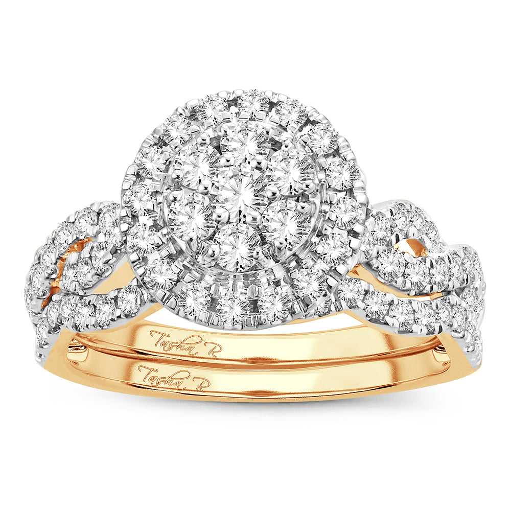 14K Yellow Gold 1.00CT Diamond Bridal Ring