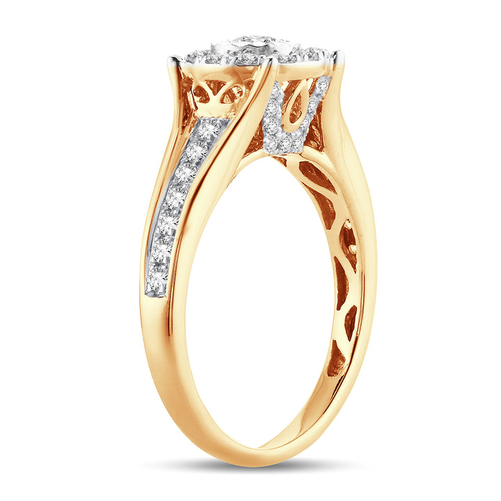 Luminous 14K Yellow Gold Lab-Grown 0.62CT Diamond Engagement Ring