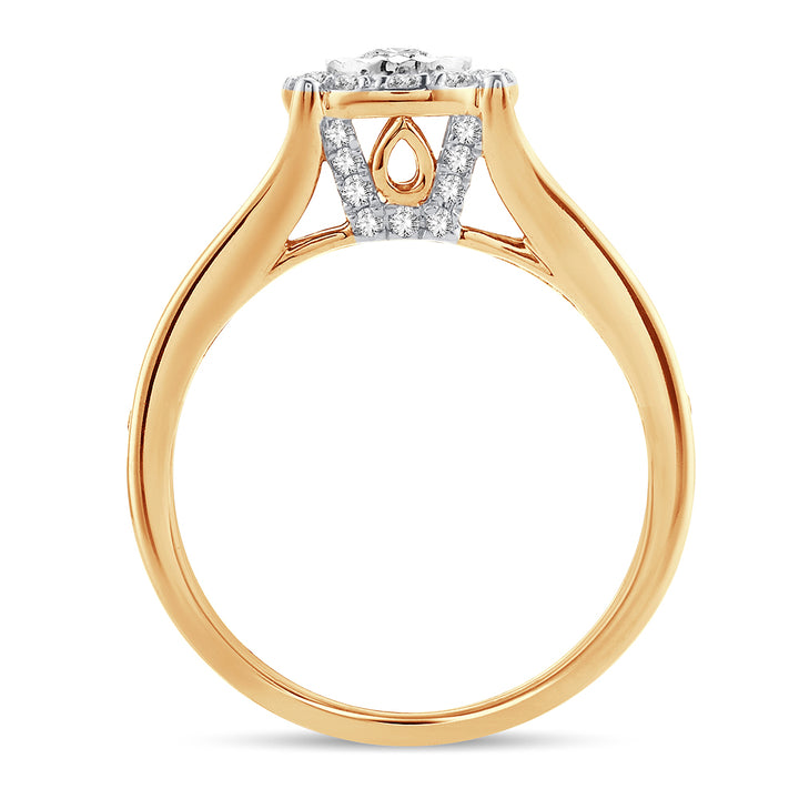Luminous 14K Yellow Gold Lab-Grown 0.62CT Diamond Engagement Ring