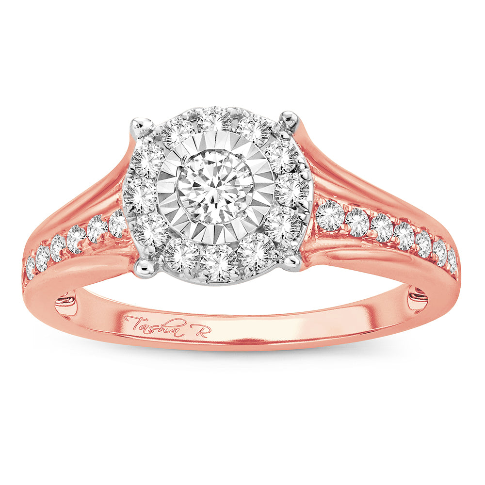 Romantic 14k Rose Gold Lab Diamond Engagement Ring (0.62 CT)
