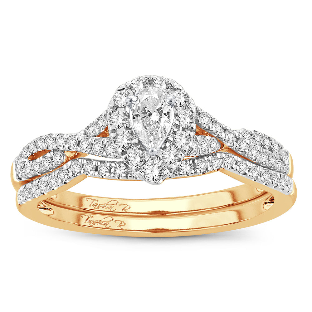 14K Yellow Gold Lab Diamond Bridal Ring - 0.50CT Elegance