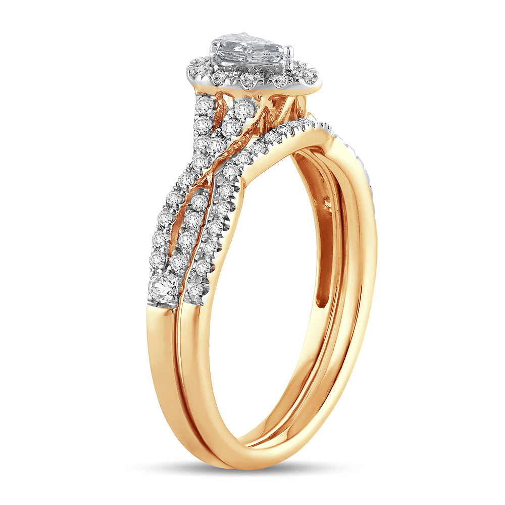 14K Yellow Gold Lab Diamond Bridal Ring - 0.50CT Elegance
