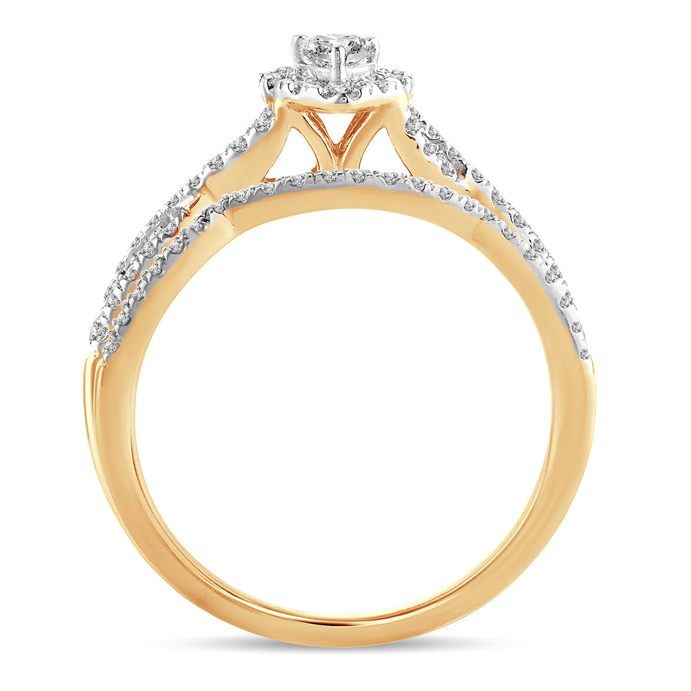 14K Yellow Gold Lab Diamond Bridal Ring - 0.50CT Elegance