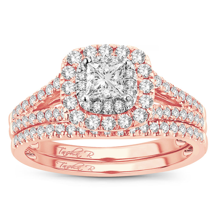 Romantic 14k Rose Gold Lab Diamond Bridal Ring (1CT)