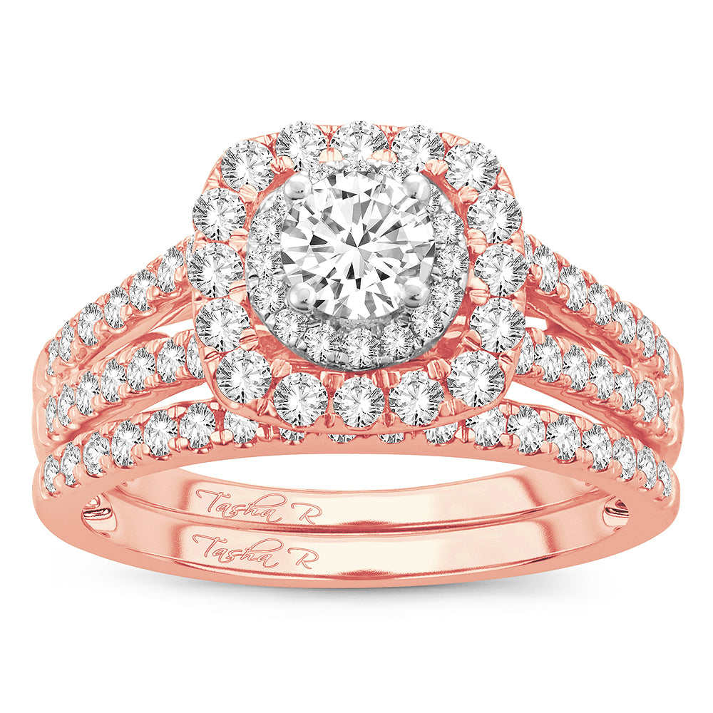 Romantic 14k Rose Gold Lab Diamond Engagement Ring (1.40CT)