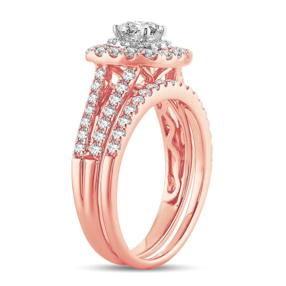 Romantic 14k Rose Gold Lab Diamond Engagement Ring (1.40CT)