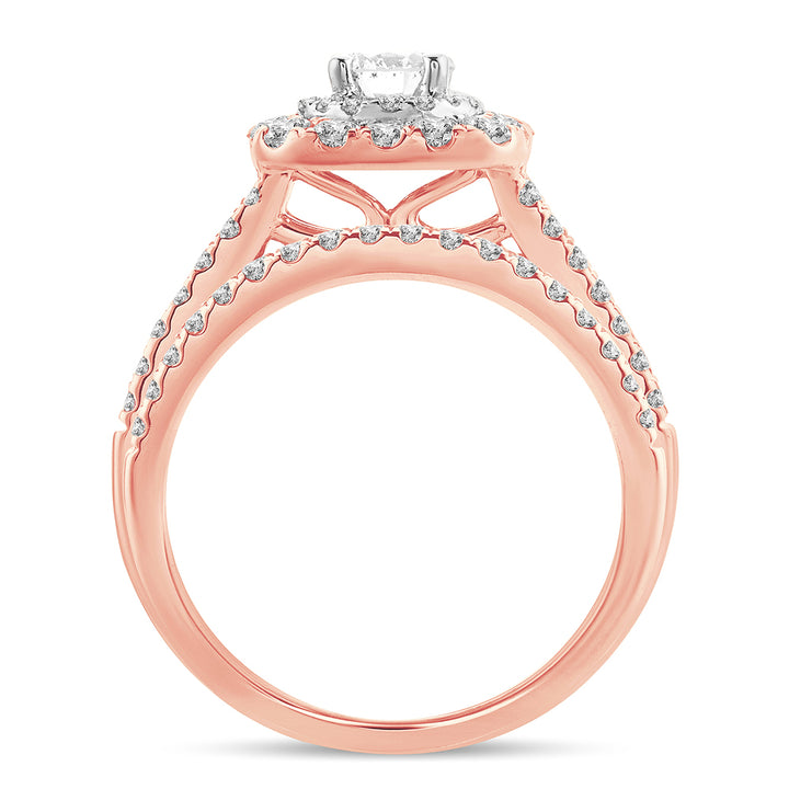 Romantic 14k Rose Gold Lab Diamond Engagement Ring (1.40CT)