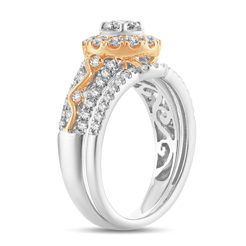 14K Yellow Gold Lab Diamond Bridal Ring - 1.14CT