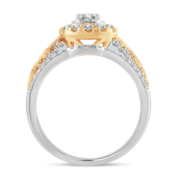 14K Yellow Gold Lab Diamond Bridal Ring - 1.14CT