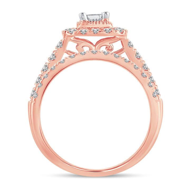 14k Rose Gold 1CT Lab Diamond Womens Engagement Ring
