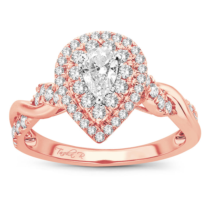 Romantic 14k Rose Gold Lab Diamond Engagement Ring (1.00ct)