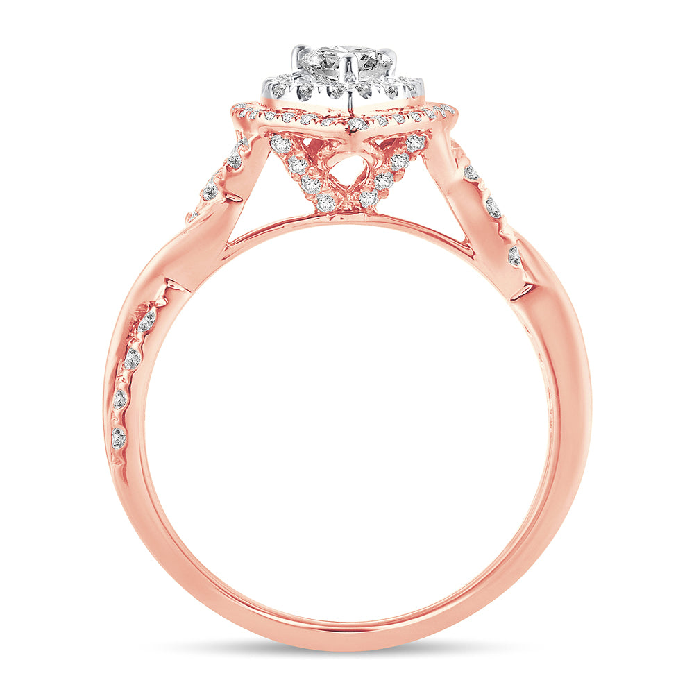 Romantic 14k Rose Gold Lab Diamond Engagement Ring (1.00ct)