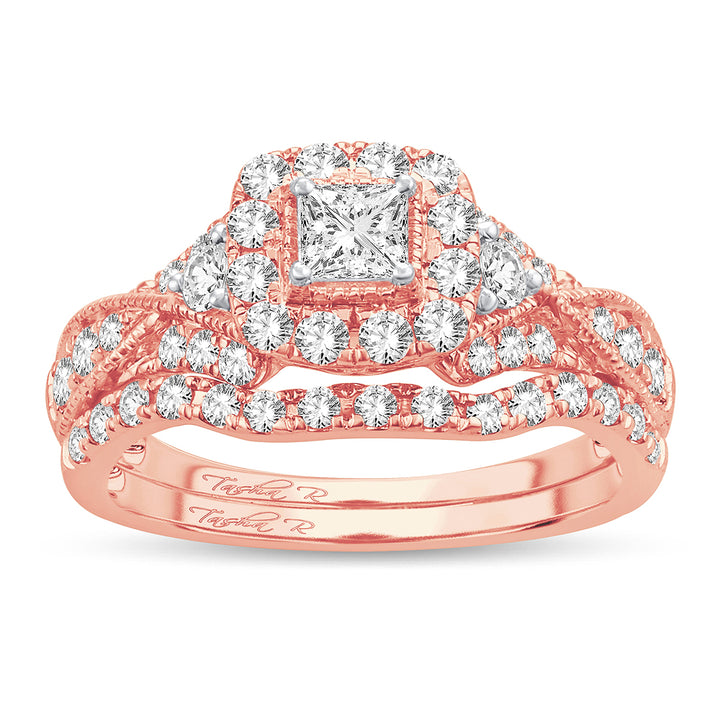 Romantic 14k Rose Gold Lab Diamond Bridal Ring (1CT)