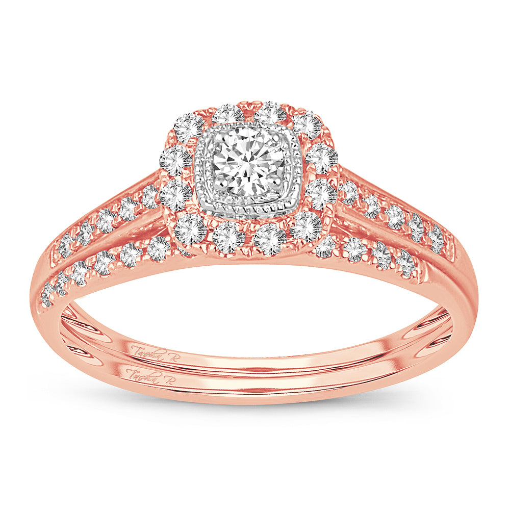 Romantic 14k Rose Gold Lab Diamond Engagement Ring (0.33CT)