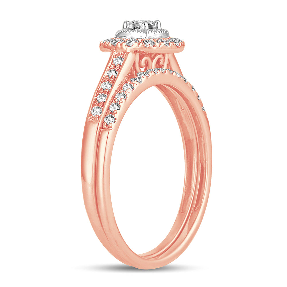 Romantic 14k Rose Gold Lab Diamond Engagement Ring (0.33CT)