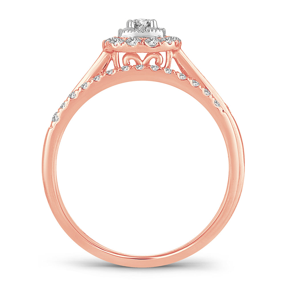 Romantic 14k Rose Gold Lab Diamond Engagement Ring (0.33CT)