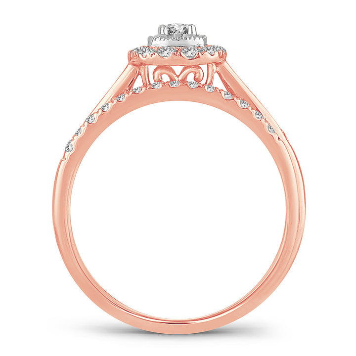Romantic 14k Rose Gold Lab Diamond Engagement Ring (0.33CT)