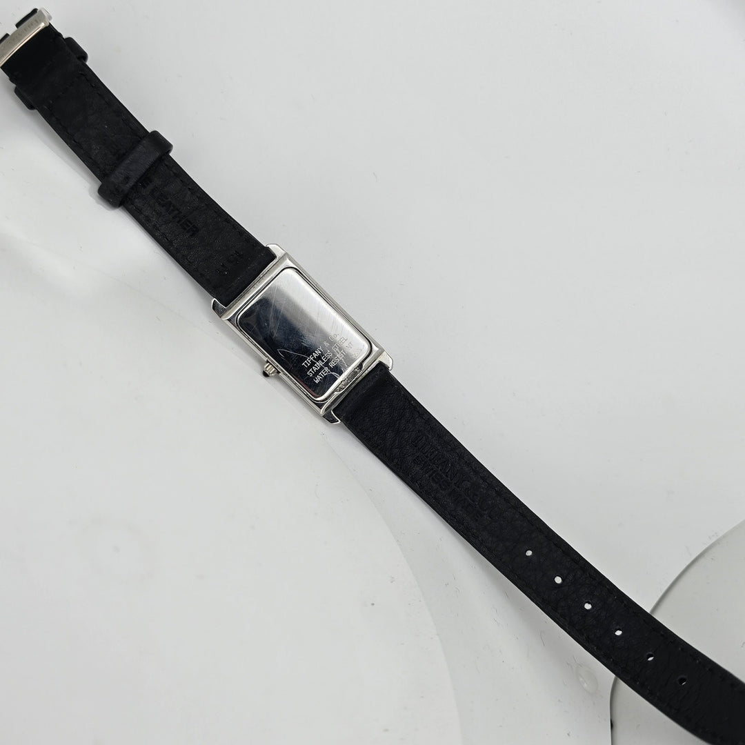 Tiffany & Co Classic Quartz Roman Tank Swiss Made 20mm Ladies Watch Leather Band