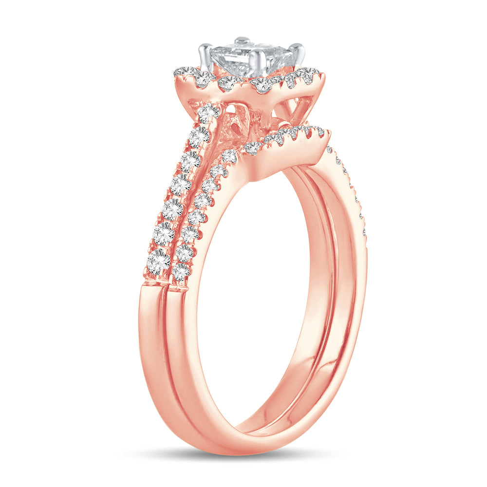 Romantic 14k Rose Gold Lab Diamond Engagement Ring (1CT)