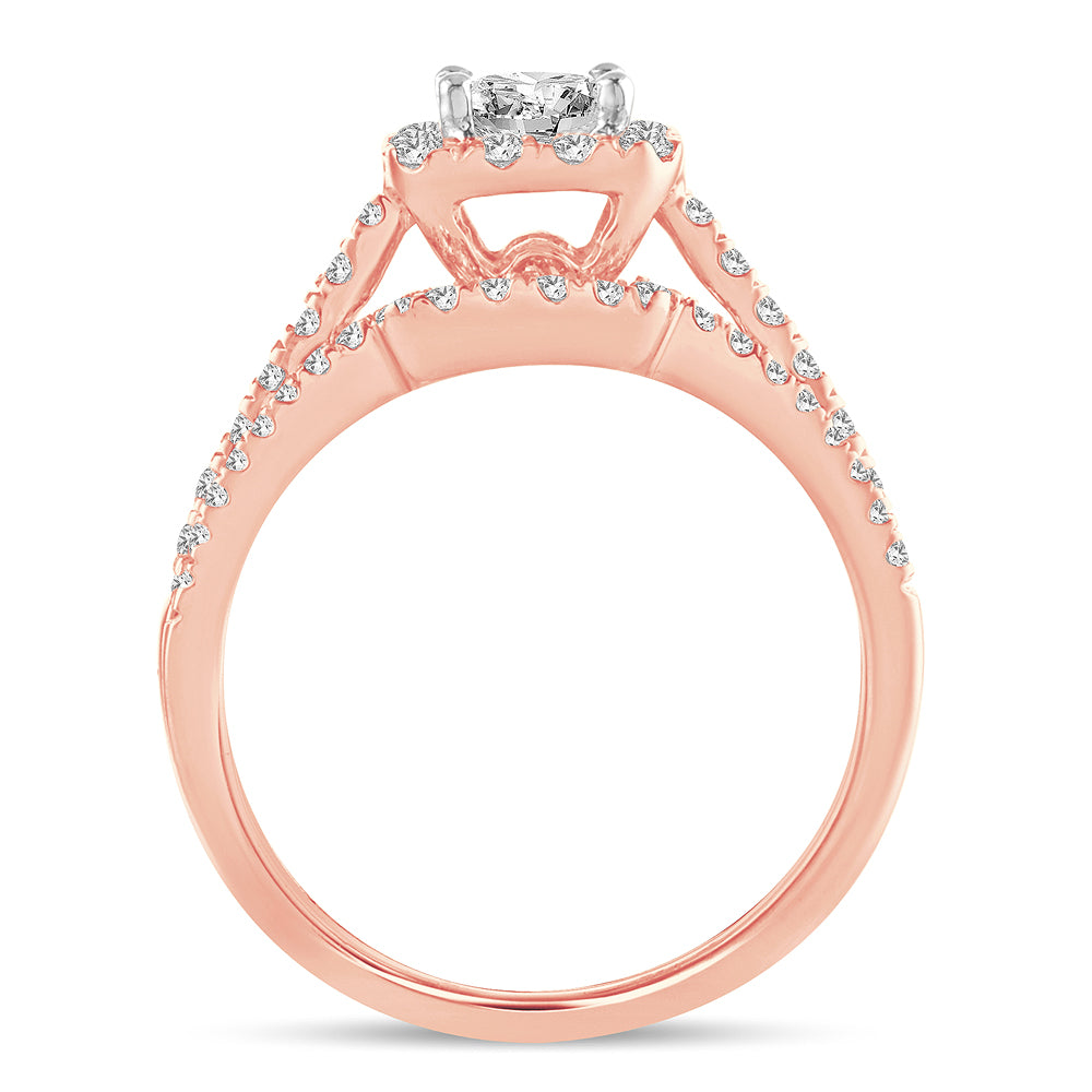 Romantic 14k Rose Gold Lab Diamond Engagement Ring (1CT)