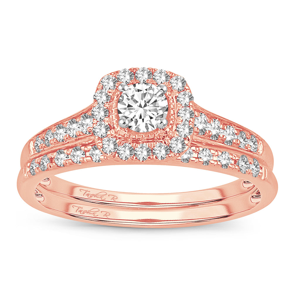 14k Rose Gold Lab Diamond Bridal Ring (0.50 CT)