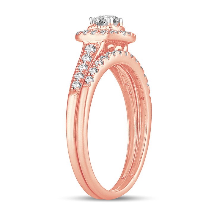 14k Rose Gold Lab Diamond Bridal Ring (0.50 CT)