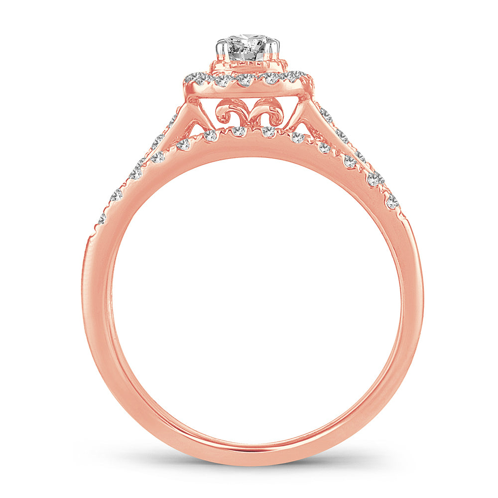 14k Rose Gold Lab Diamond Bridal Ring (0.50 CT)