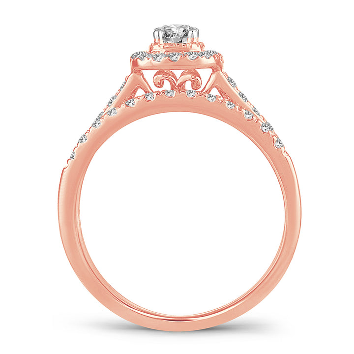 14k Rose Gold Lab Diamond Bridal Ring (0.50 CT)