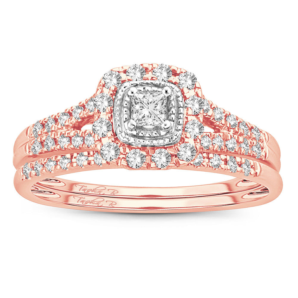 Romantic Rose Gold Lab Diamond Bridal Ring