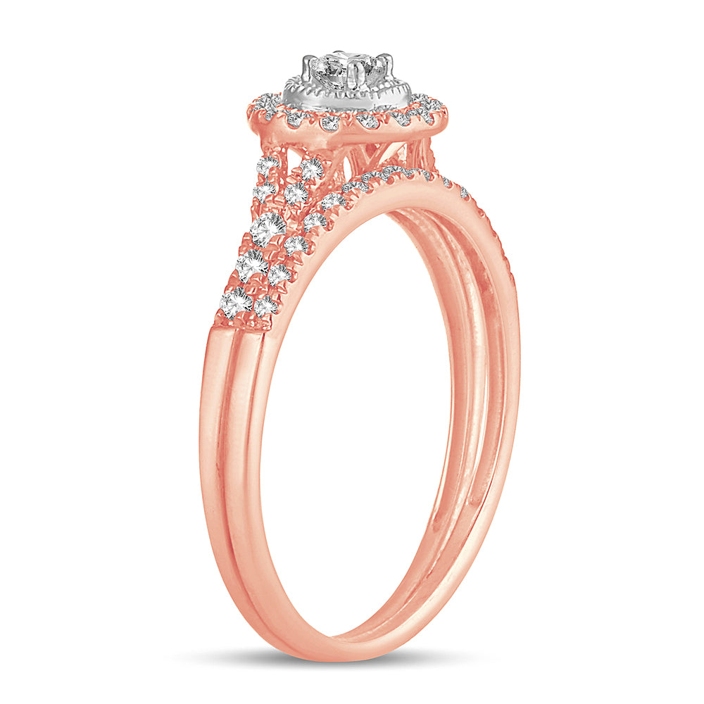 Timeless 14k Rose Gold 0.33CT Lab Diamond Engagement Ring